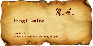 Mingl Amina névjegykártya
